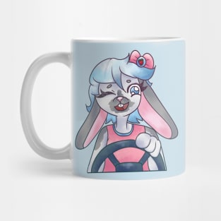 Cute Bunny Girl Driving Design Mug